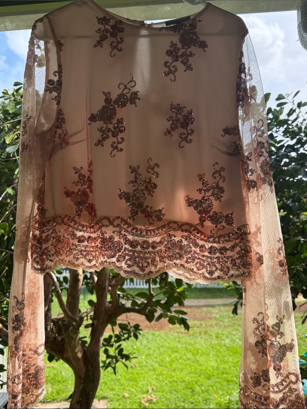 Charlotte Russe Rose Gold Sequin Top